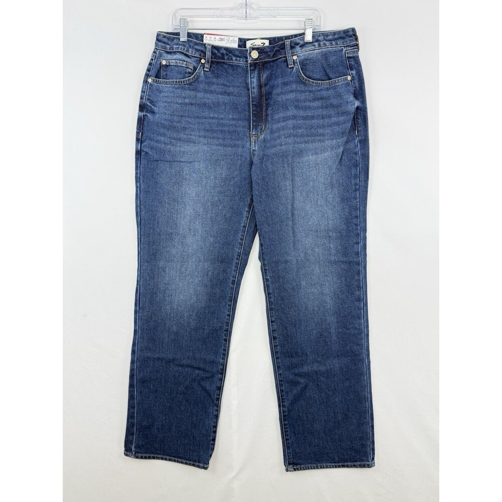 Seven7 Women's Plus Tummyless Jean Blue Size 14 NWT